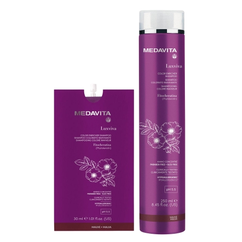 Шампунь із пігментом для рожево-лілового відтінку та яскравості кольору Medavita Color enricher shampoo Mauve